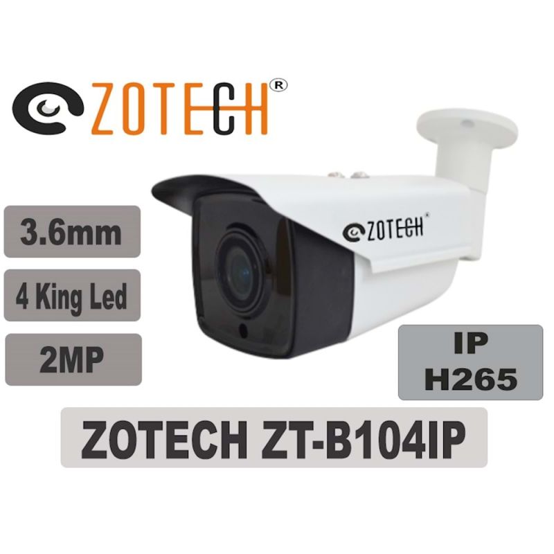 Zotech ZT-B104IP 2MP 4 KİNG LED 3.6mm H265 IP Kamera