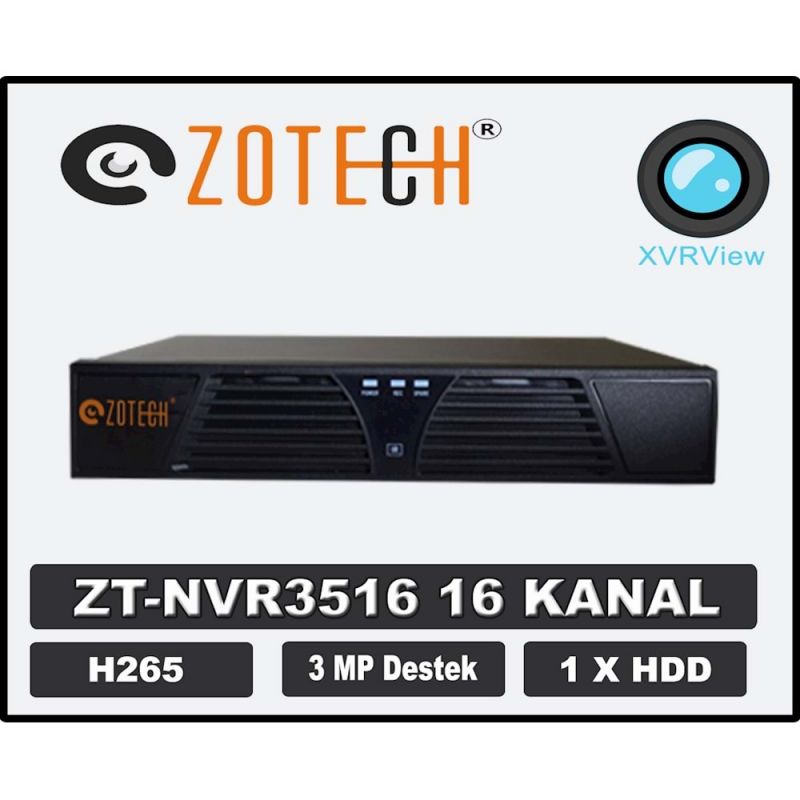Zotech ZT-NVR3516 16 Kanal H265 Nvr Kayıt Cihazı