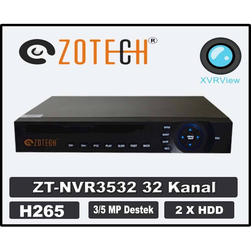 Zotech ZT-NVR3532 32Kanal 2xHdd Nvr Kayıt Cihazı