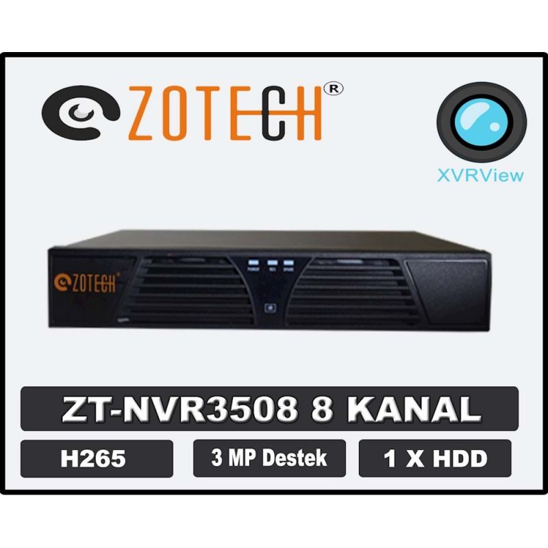 Zotech ZT-NVR3508 8 Kanal H265 Nvr Kayıt Cihazı